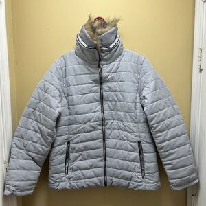 Women’s Unbranded Gray Hooded Coat with Fur Size XL